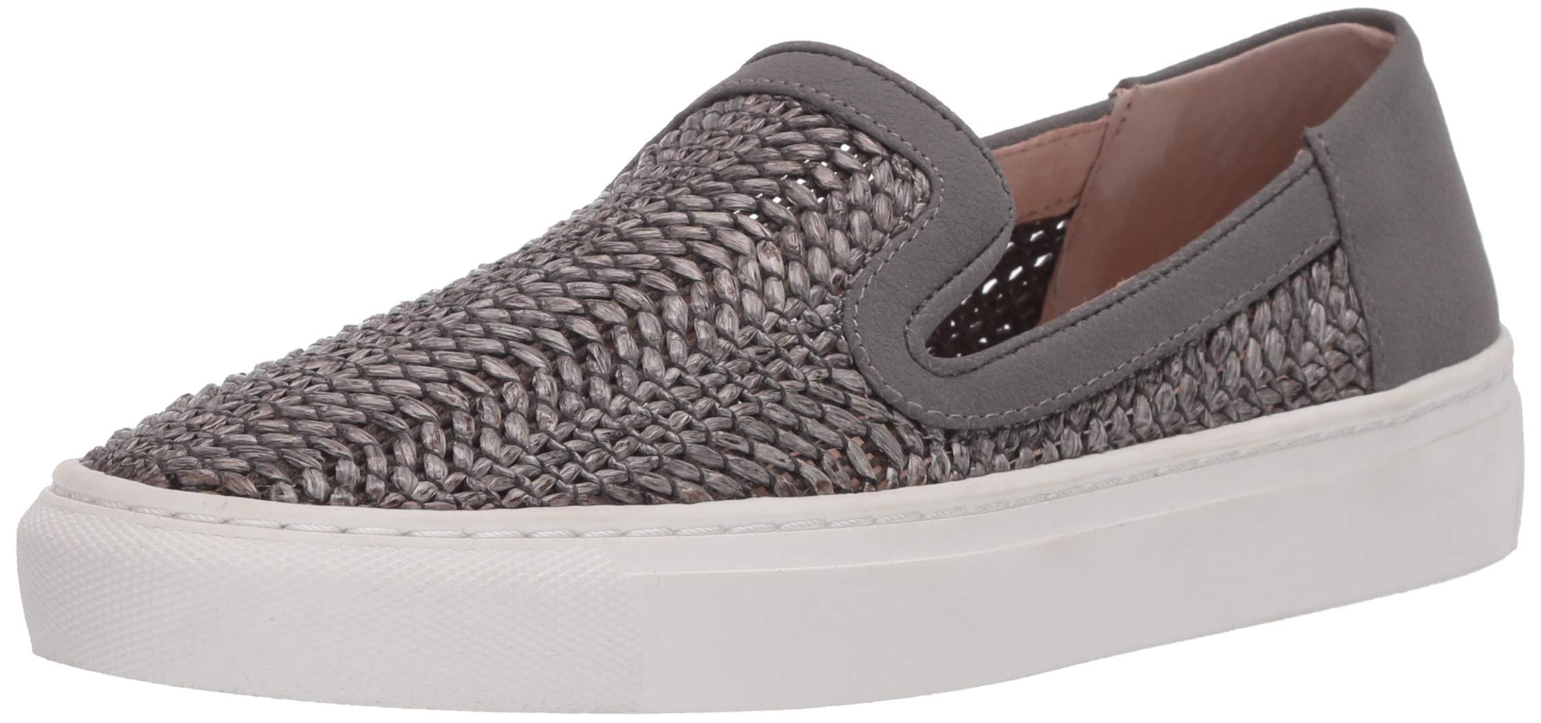 Kicks Raffia Slip On Sneakers GREY MULTI White Platform Loafers (Grey Multi, 9.5)